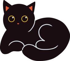 International Cat Day Silhouette In Cute Cartoon Design and Shapes. Illustration Design vector