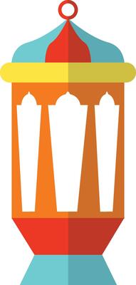 Ramadhan Kareem Lantern with Flat Cartoon Style. Isolated Illustration