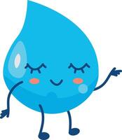 Cute Water Drop Character in Cartoon Design Style. Illustration on White Background vector