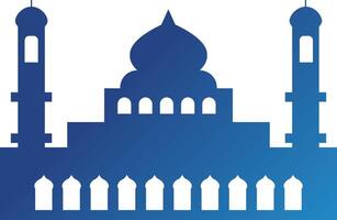 Islamic Mosque Silhouette with Gradient Color. Ramadan Kareem Mosque on White Background vector