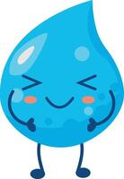 Cute Water Drop Character in Cartoon Design Style. Illustration on White Background vector