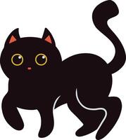 International Cat Day Silhouette In Cute Cartoon Design and Shapes. Illustration Design vector