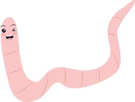 Earthworm Cartoon Character with Flat Design and Shapes vector