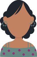 africano mujer avatar con plano cara diseño. aislado en blanco antecedentes vector