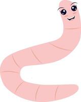 Earthworm Cartoon Character with Flat Design and Shapes vector
