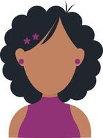 africano mujer avatar con plano cara diseño. aislado en blanco antecedentes vector