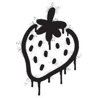 Spray Painted Graffiti Strawberry icon Sprayed isolated with a white background. vector