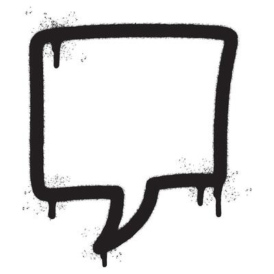 Spray Painted Graffiti Speech bubble icon Sprayed isolated with a white background.