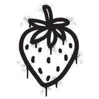 Spray Painted Graffiti Strawberry icon Sprayed isolated with a white background. vector