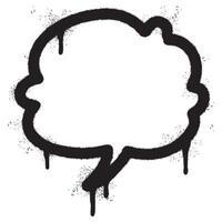 Spray Painted Graffiti Speech bubble icon Sprayed isolated with a white background. vector