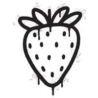 Spray Painted Graffiti Strawberry icon Sprayed isolated with a white background. vector