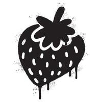 Spray Painted Graffiti Strawberry icon Sprayed isolated with a white background. vector