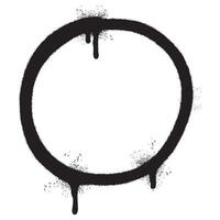 Spray Painted Graffiti Circle icon Sprayed isolated with a white background. graffiti Round symbol with over spray in black over white. vector
