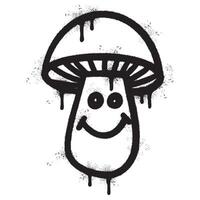 Spray Painted Graffiti Mushroom icon Sprayed isolated with a white background. vector