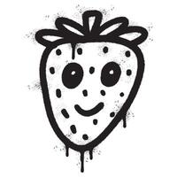 Spray Painted Graffiti Strawberry icon Sprayed isolated with a white background. vector