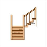 Wooden ladder color icon vector