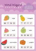 flat design first alphabet worksheet printable for kids fun learning activity vector