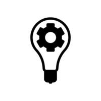 Innovation icon in the form of a light bulb and gear vector