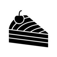 Sliced cake icon with cherry on top vector