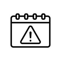 Deadline icon with calendar and warning sign vector