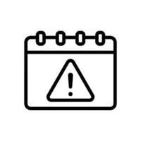 Deadline icon with calendar and warning sign vector