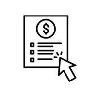 Click icon to create an invoice or bill vector