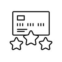 Credit score or rating icon with credit card and stars vector