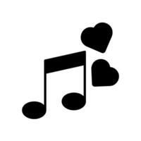 amor canción icono con música notación y corazones vector