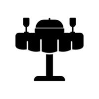 Icon of dinner table with meals and drinks vector