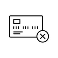 Credit cancellation icon with credit card and cross vector