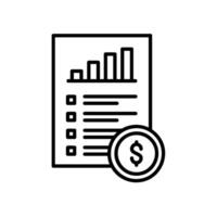 Work statement file icon with analysis paper and dollar coin vector