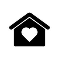 My house icon my castle with house building and heart vector