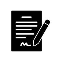 Commitment icon in the form of a letter sheet and signature pen vector