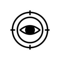 Focus icon with the eye in the center of the aiming hole vector