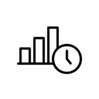 Productivity icon with bar graph and clock vector