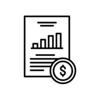 The loan icon is a piece of paper containing a data graph and a dollar coin vector