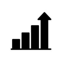 Growth icon with bar graph and arrows vector