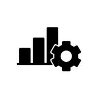 Progress icon with bar graph and gears vector