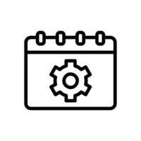 Time management icon with calendar and gears vector