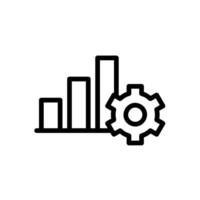 Progress icon with bar graph and gears vector