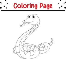 cute snake coloring book page for adults and kids vector