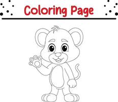 funny baby cheetah coloring book page for adults and kids vector