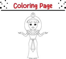 cute girl queen coloring book page for kids and adults vector