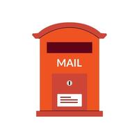 Red classic post box. Mail box icon. Letterbox. illustration. vector