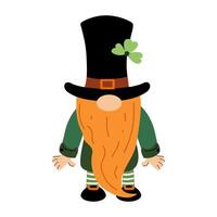 Cute leprechaun. illustration for St. Patrick's day. Dwarf. White isolated background. vector