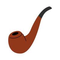 smoking pipe. White isolated background. vector