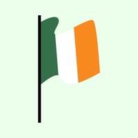 Irish flag. White isolated background. vector