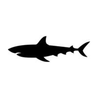 Shark silhouette flat illustration on isolated background vector