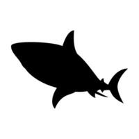 Shark silhouette flat illustration on isolated background vector