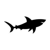 Shark silhouette flat illustration on isolated background vector